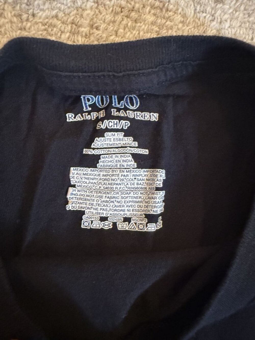 Polo Ralph Lauren Black T-Shirt Size S